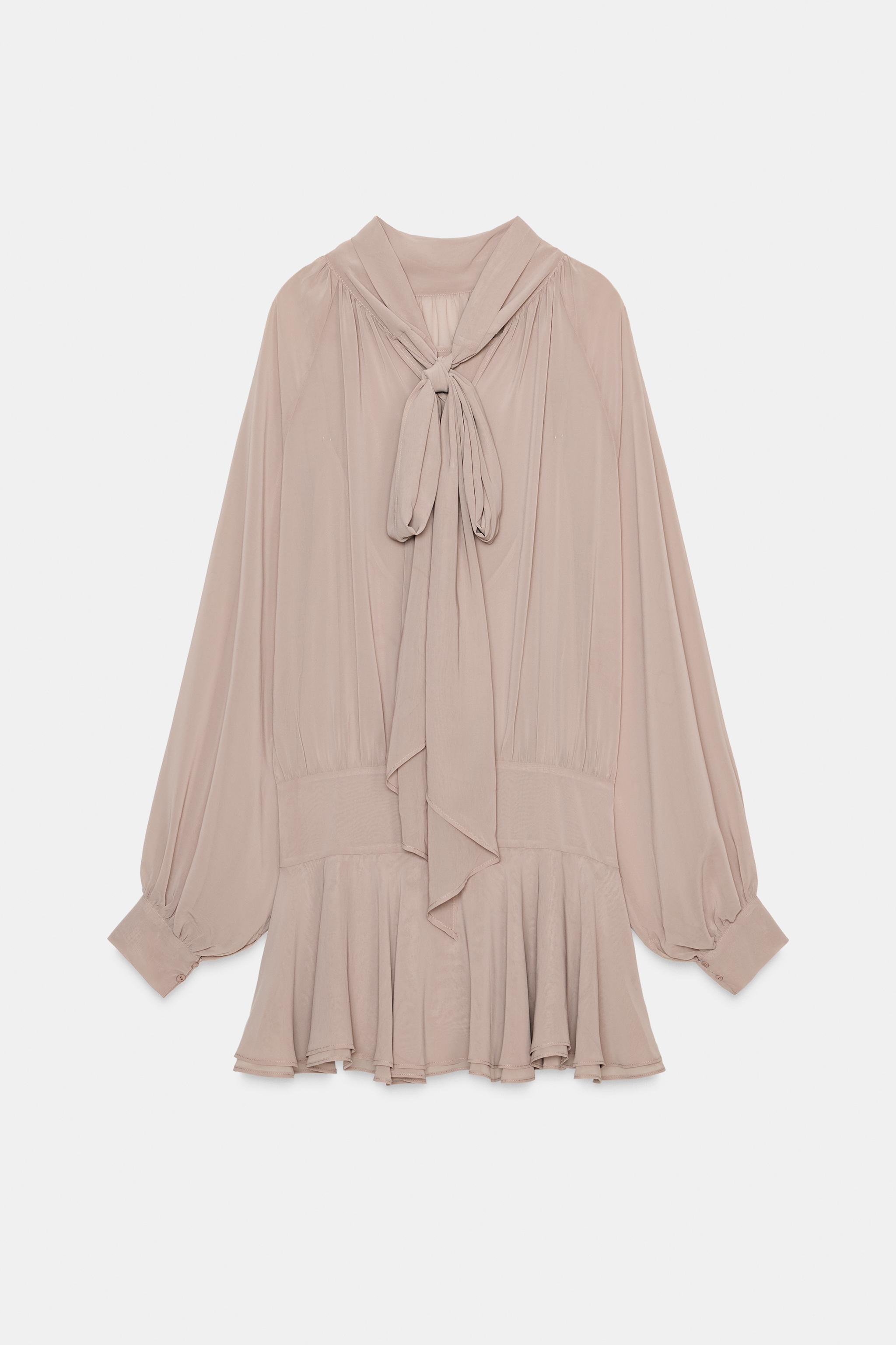 FLOWY TIED SHORT DRESS